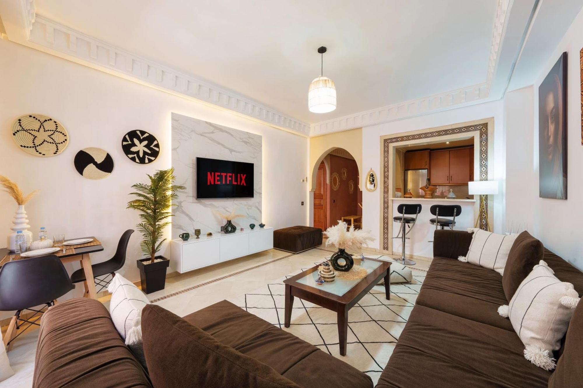 Appartement Chic Gueliz Plaza Avec Vue Marrakesh Exterior photo